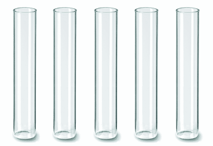 Reagenzgläser mit Flachboden, aus Glas, 5er Set, Dekoration Glaswaren