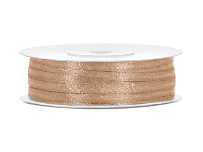 Satin ribbon, 3mm wide, 50m long, different colors