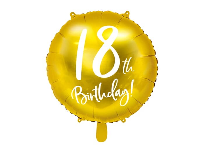 Ballon d'anniversaire en plastique, 45cm, différents chiffres, or