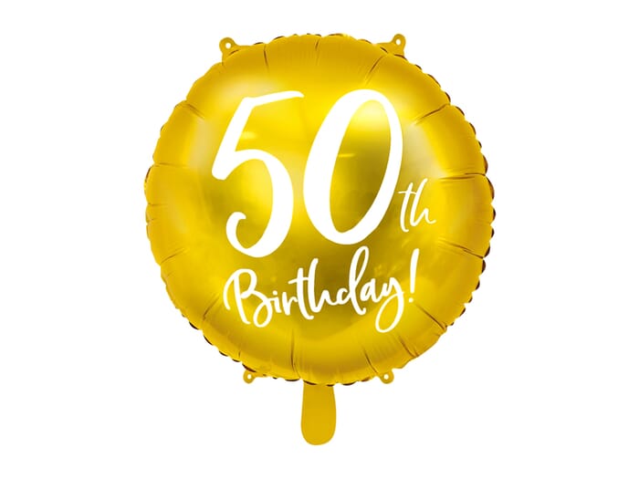 Foil balloon for birthday, 45cm, different numbers, gold