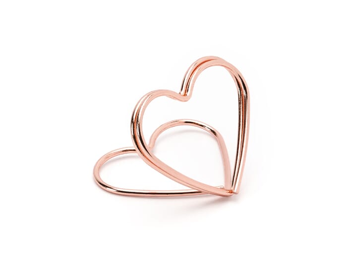 Heart shaped place card holder, gold, 2.5cm