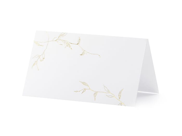 Place cards with golden sticks, 9,5x5,5cm