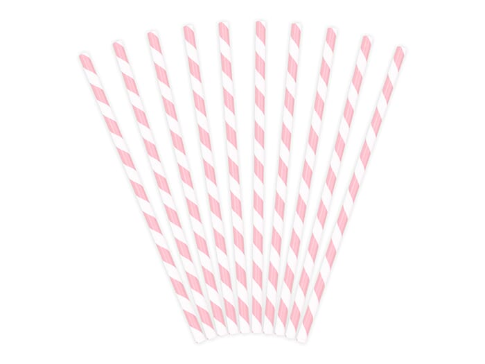 Papier-Strohhalme, pink oder blau, 19,5cm