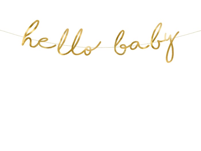 Banner "hello baby", 18x70cm, gold