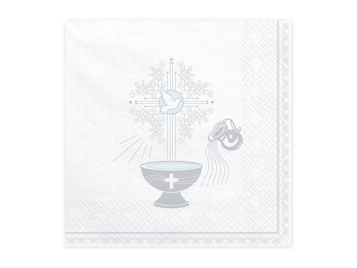 Serviettes calice, 33x33cm, or ou argent communion décoration de table