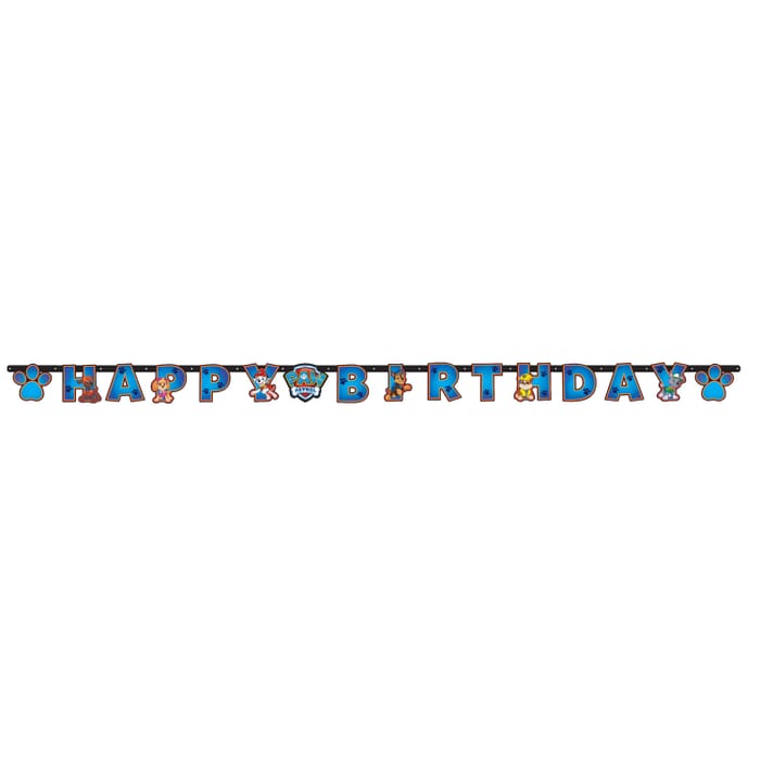 Party Banner / Girlande Paw Patrol Happy Birthday, Papier, 179,8 x 13,7 cm