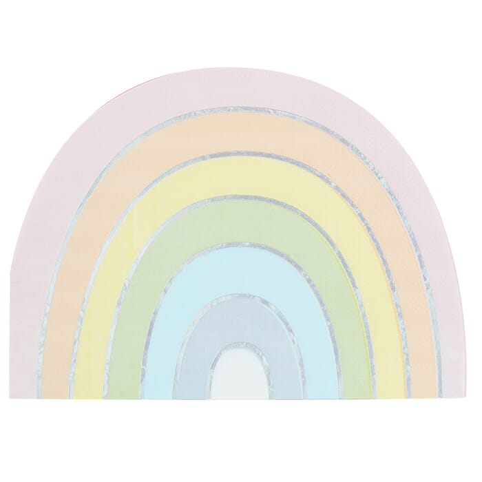 Servietten Regenbogen in Pastellfarben, 16 Stück, 12x17cm