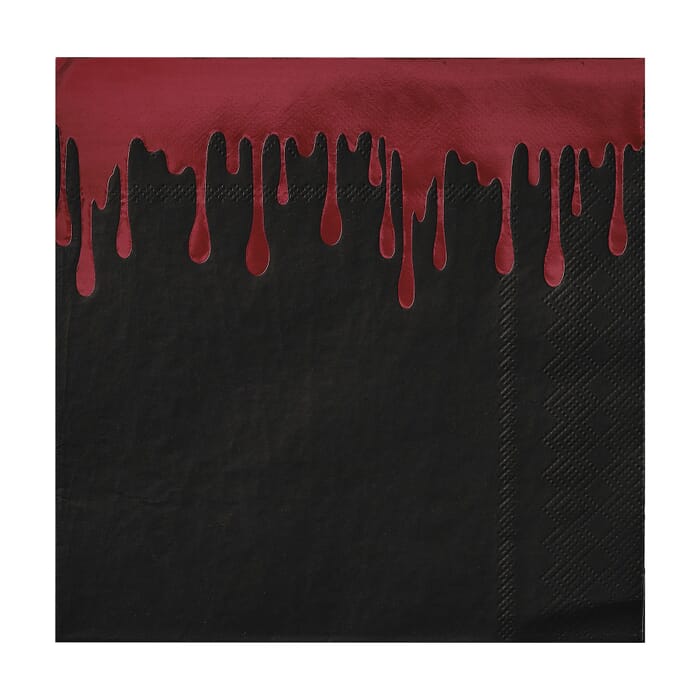 Papier-Servietten Halloween, schwarz-rot, 33x33cm, 16 Stück