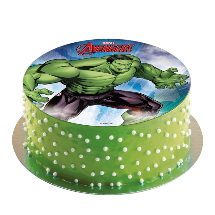 Plateau de gâteau comestible Avengers Hulk Captain America Cake Topper Décoration de gâteau