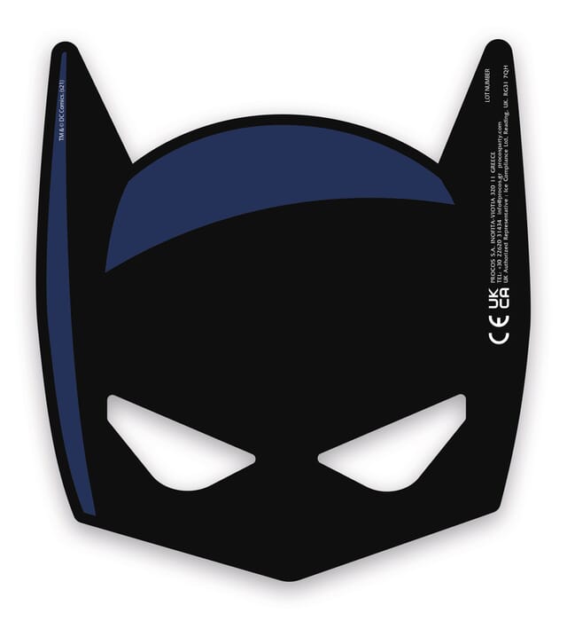 6x Batman-Masken für den Kindergeburtstag, schwarz