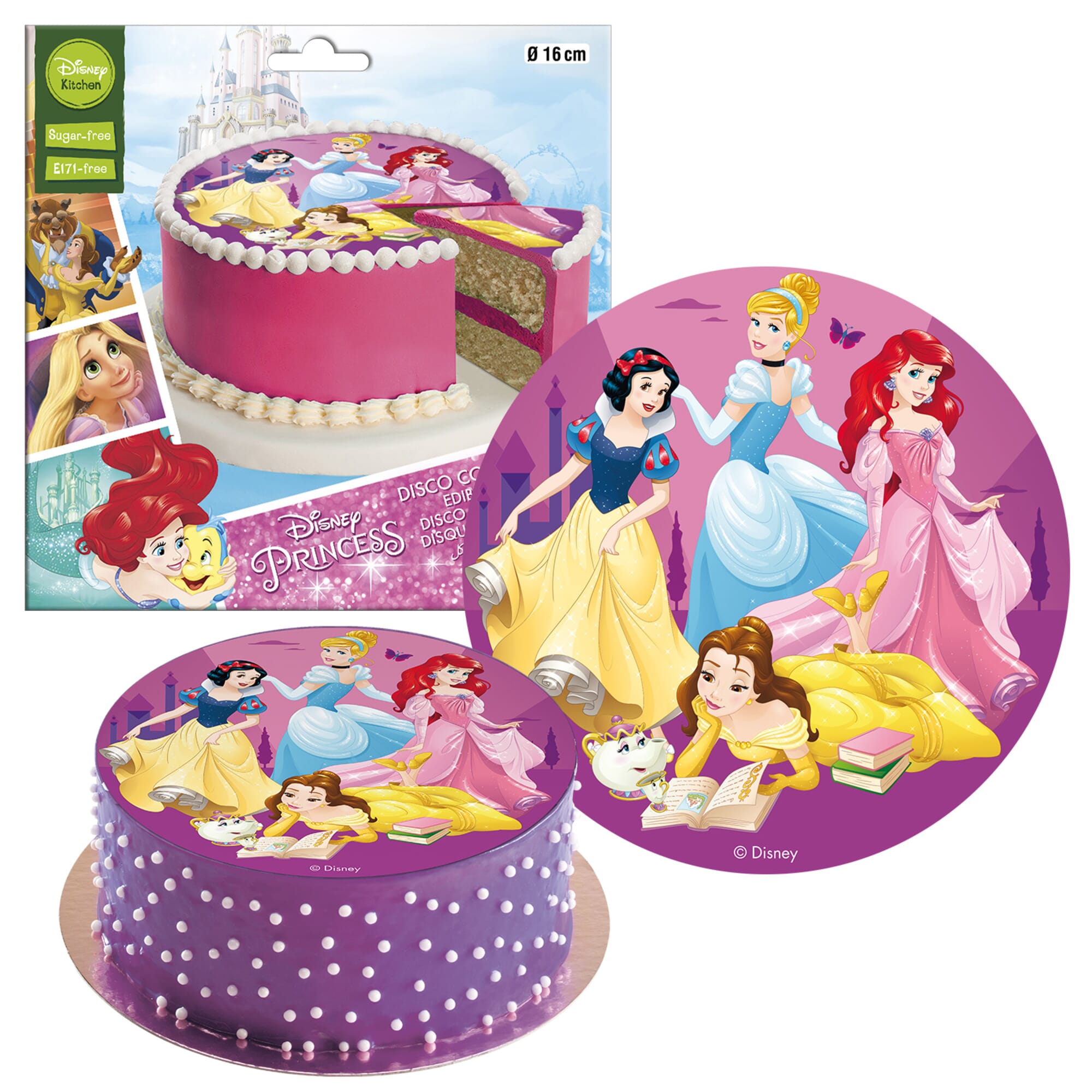 Disque gâteau en azyme Princesses Disney 15,5 cm Dékora