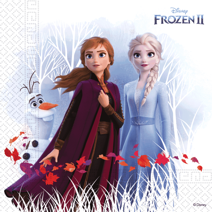 Servietten Frozen 2, Anna & Elsa, 20 Stück, 3-lagig, 33x33cm, Tischdeko
