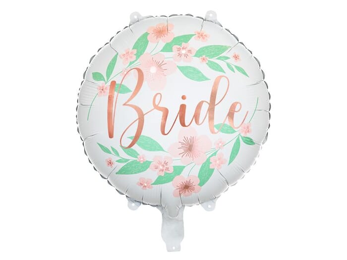 Folienballon BRIDE Floral Edition, 45cm, Hochzeitsdeko