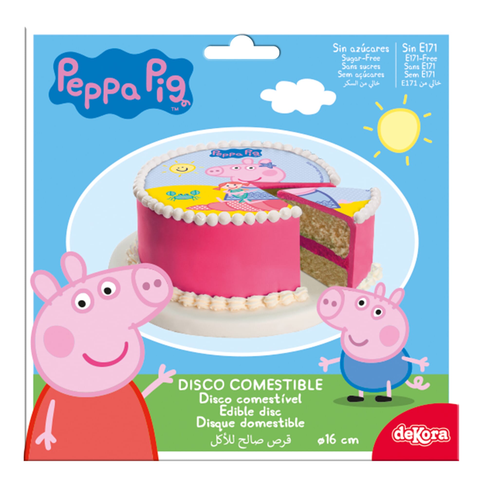 Couvercle de gâteau comestible Peppa Pig Cake Topper Décoration de gâteau