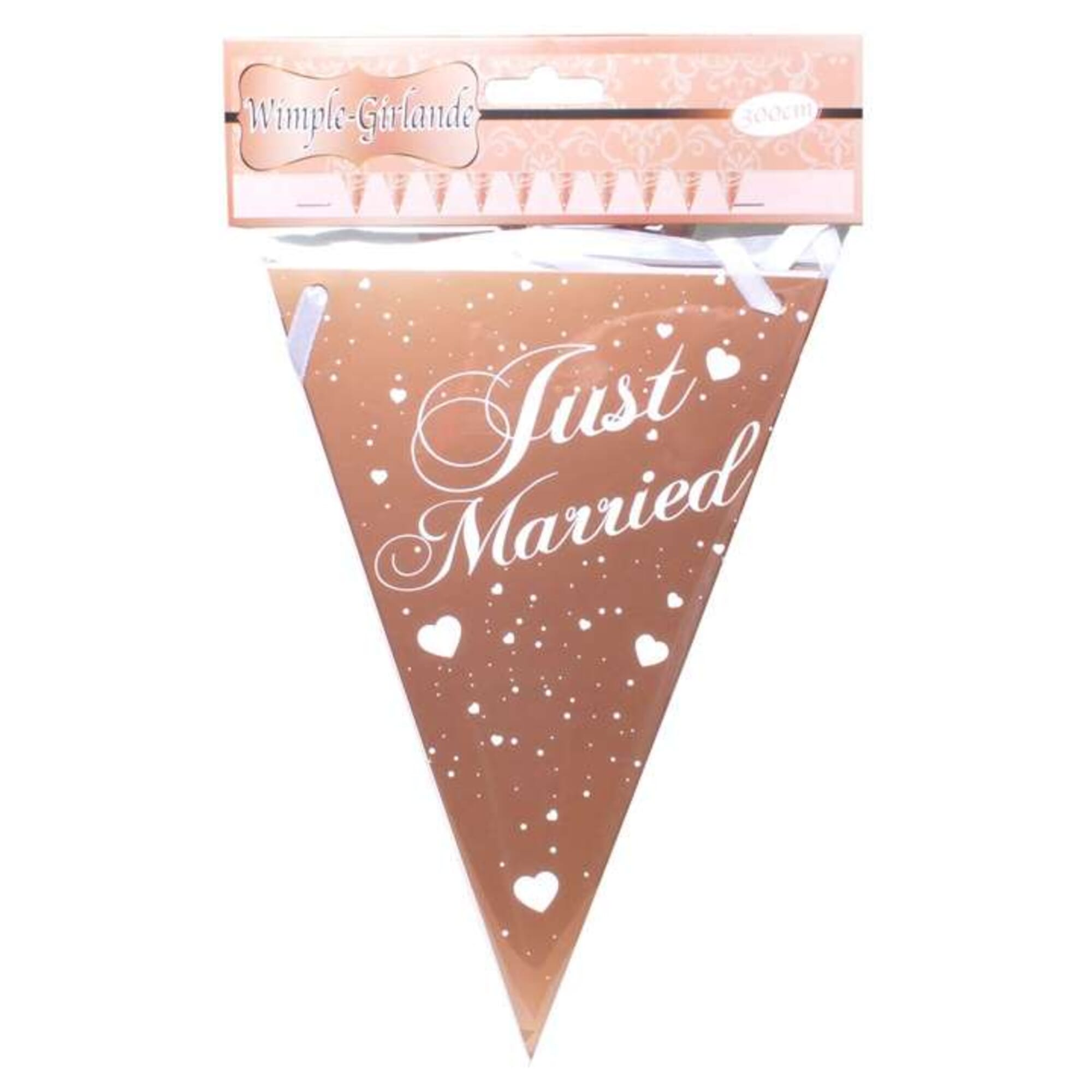 Just Married Girlande Banner 1,5 m für Hochzeit Dekoration Hochzeitsdeko  Hochzeitsgirlande - roségold