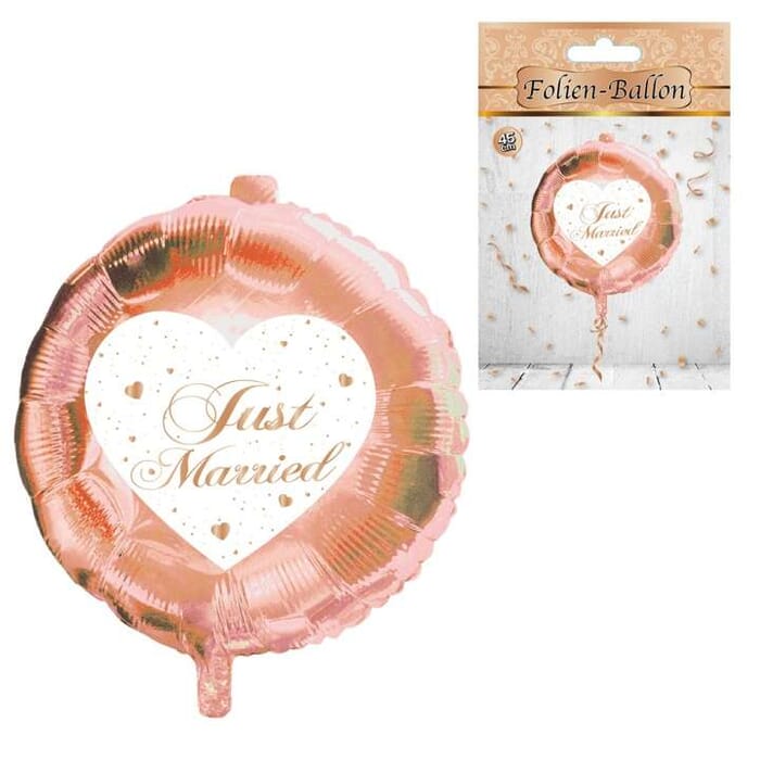 Folienballon Just Married, rosegold, 45cm