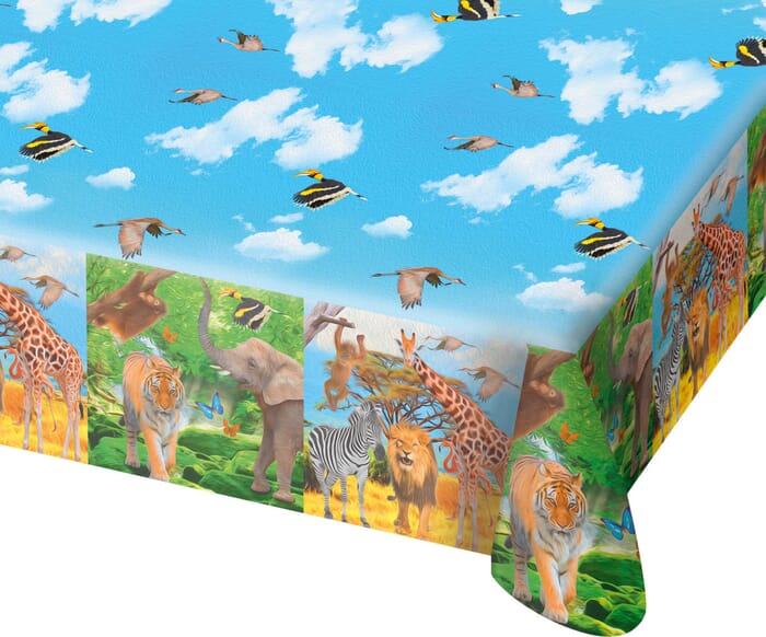 Tischdecke Safari Party 130x180cm, Mottoparty Kindergeburtstag