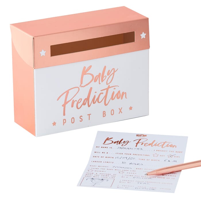 Baby Prediction Box, Vorhersage, Gender Reveal Box, roségold, 15x12x6cm