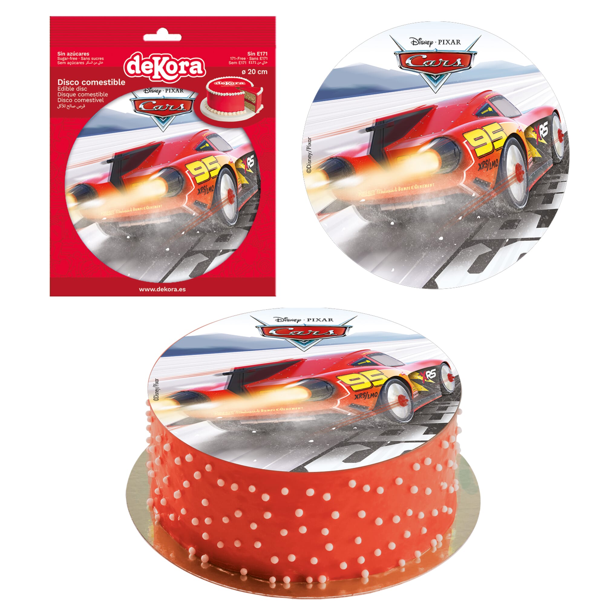 Bougie d'anniversaire avec Cars Lightning McQueen, 7.5cm