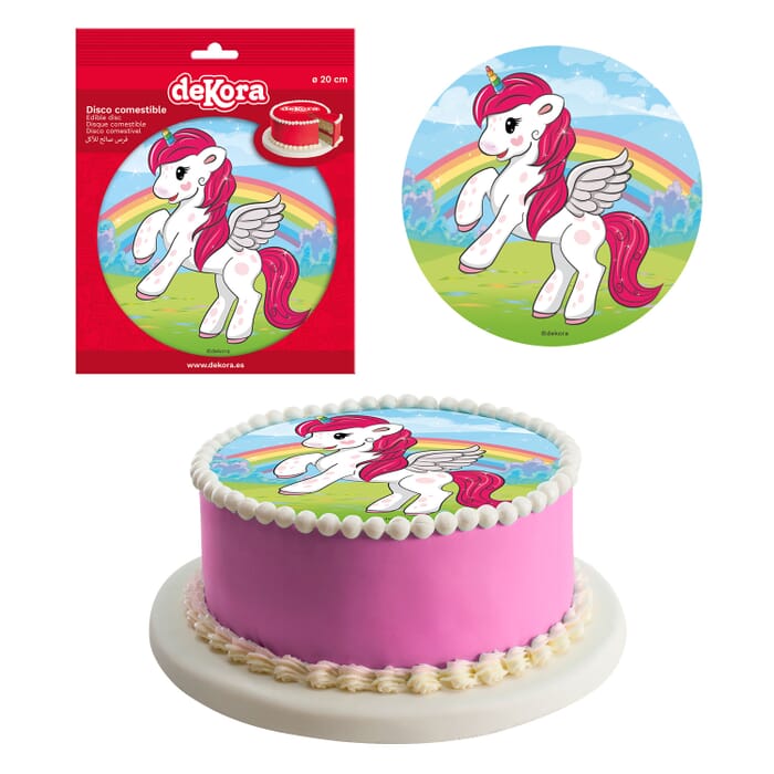 Plaques de gâteau comestibles Licorne Cake Topper 16cm ou 20cm