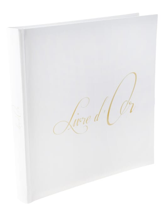 Gästebuch Livre d'or, weiß-gold, Hochzeit, Geburtstag