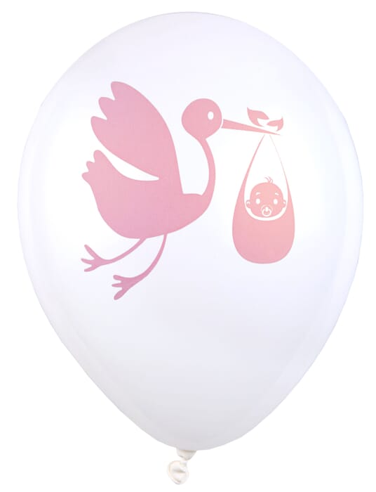 Luftballon Storch, Boy / Girl, 23cm, Babyshower