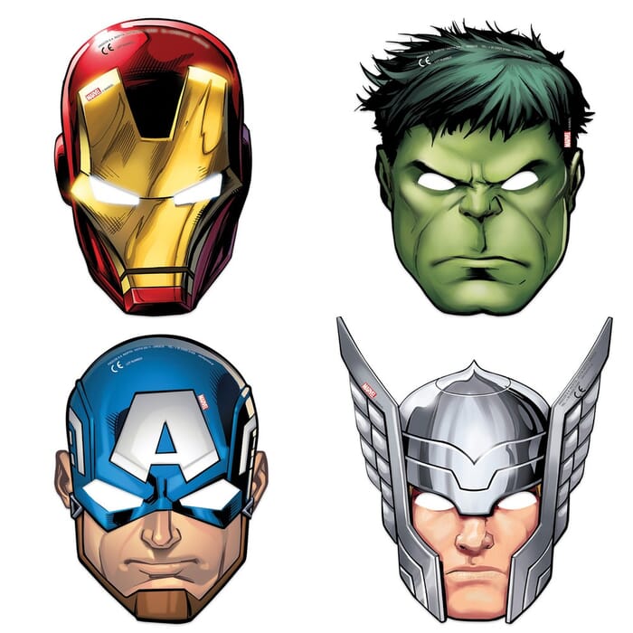 6x Avengers-Masken für den Kindergeburtstag, verschiedene Motive