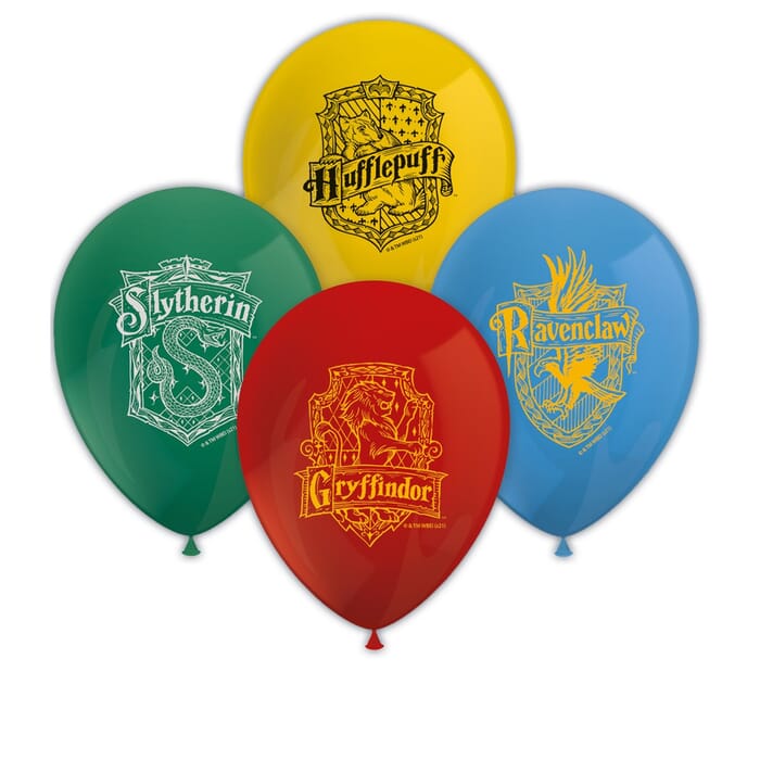 Luftballons Harry Potter Hogwarts Häuser, 8 Stück, verschiedene Farben, 30cm, Geburtstagsdeko