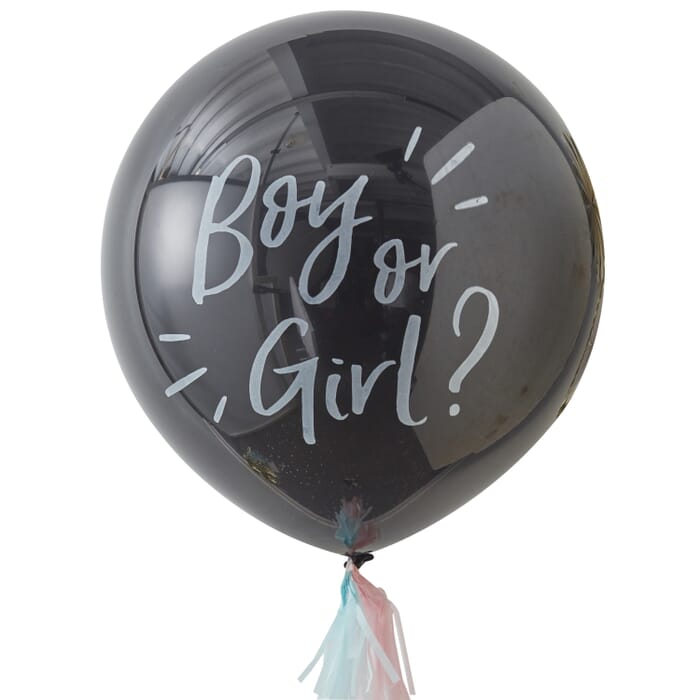 Ballon Gender Reveal Boy or Girl, blau oder pink, 90cm