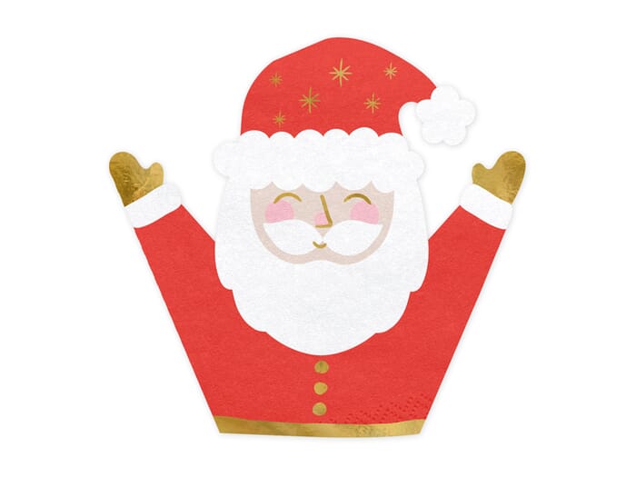 Servietten Nikolaus Santa Claus Weihnachten, rot-weiß, 16x15cm