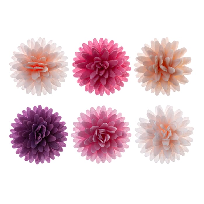 Essbare Blumen für die Torte aus Oblate, 12 Stück, je 4,5cm, 6 Farben Mix, Tortendeko Kuchen Deko Blüten