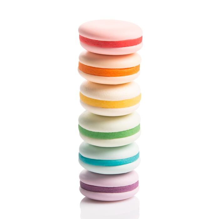 Macarons Rainbow Edition, essbar, 6 Stück, bunt, vegetarisch,  Tortendeko Hochzeit Deko 