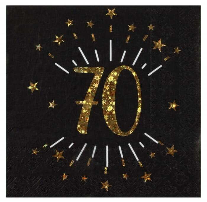 Napkins with year for birthday, 33x33cm, 3-ply, 10pcs.