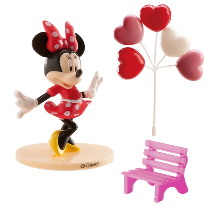 Set de figurines de gâteau Disney Minnie Mouse pour l'anniversaire comme décoration de gâteau, 3 pièces