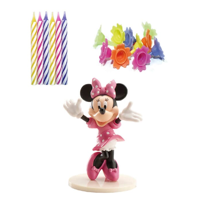 Disney Minnie Mouse Tortendeko Set mit Kerzen zum Geburtstag