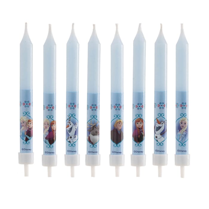 Bougies d'anniversaire avec motif Disney Frozen, 8 bougies, 9cm, décoration de gâteau