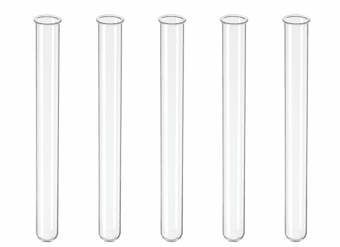 Reagenzgläser mit Rundbogen, aus Glas, 5er Set, spülmaschinenfest
