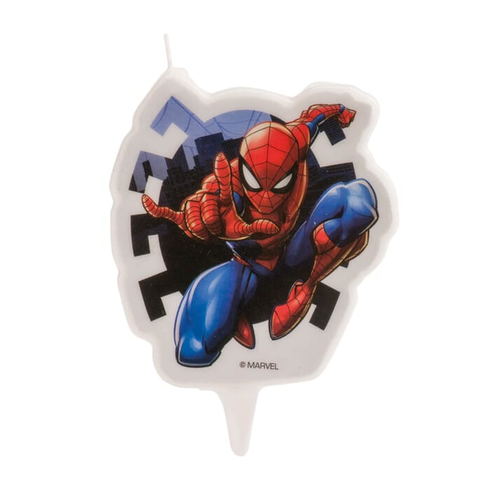 Geburtstagskerze mit Spiderman Motiv, 7.5cm, Tortendeko Kindergeburtstag