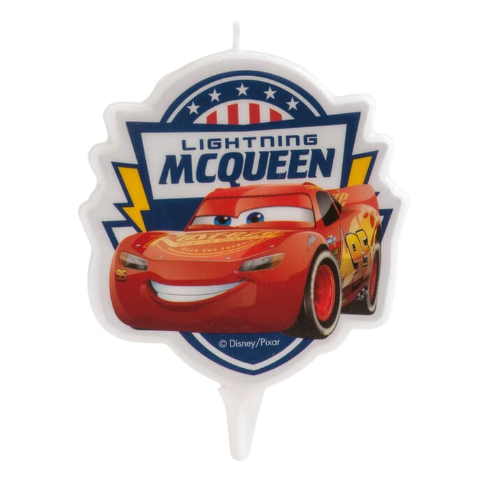 Bougie d'anniversaire avec Cars Lightning McQueen, 7.5cm, Décorations pour gâteaux d'anniversaire pour enfants