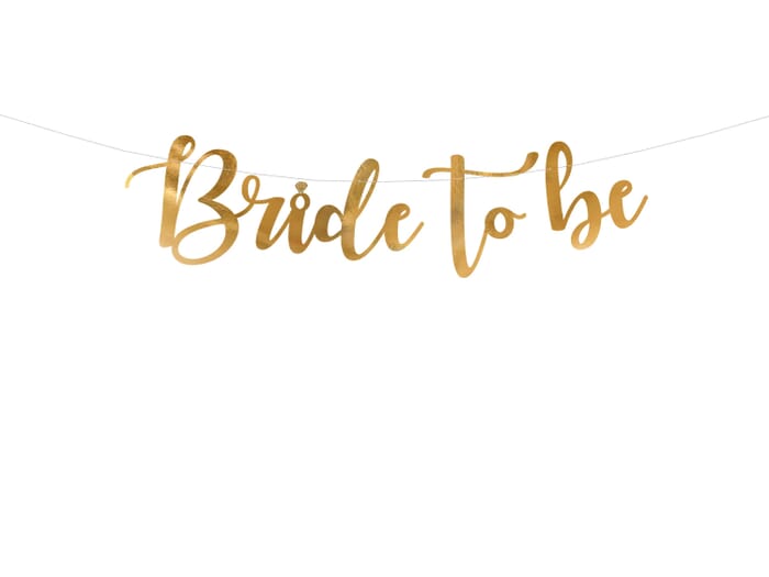 Girlande Bride to be, gold, 80x19cm zum Junggesellenabschied