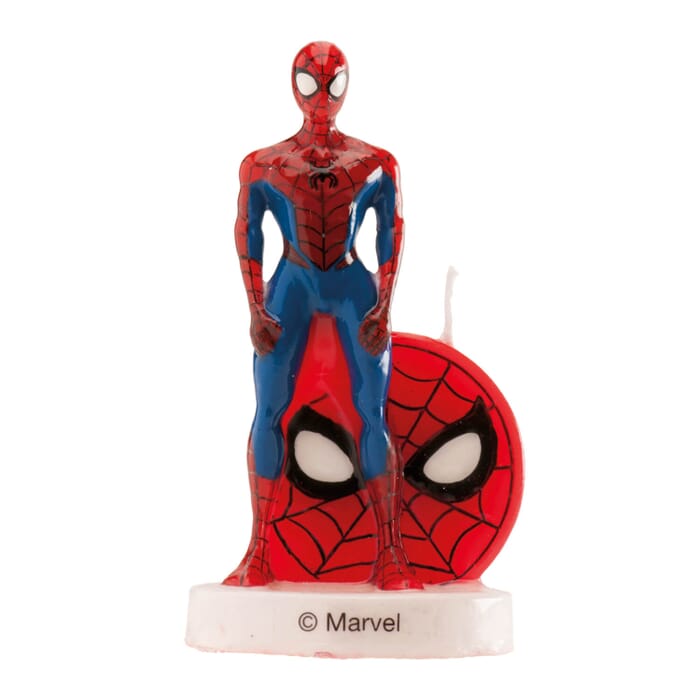 Geburtstagskerzen Set Spiderman mit Figur 9cm und runder Kerze zum Geburtstag