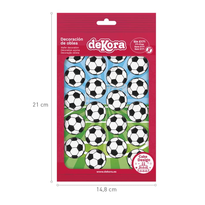 Essbare Mini-Tortenaufleger Fußball, 3,4cm, 20 Stk., WM | Geburtstag | Tortendeko